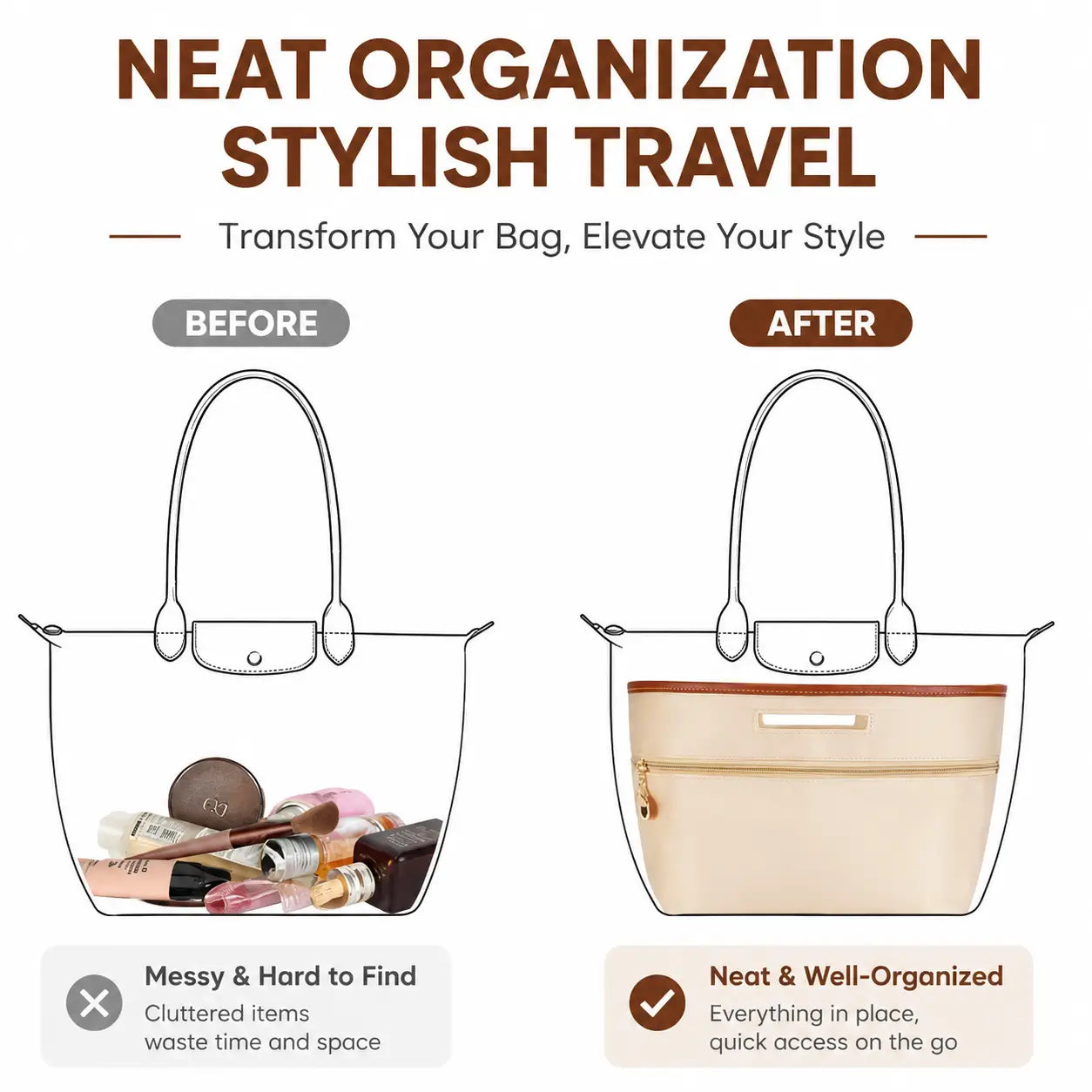 Handbag Organizer With Handle